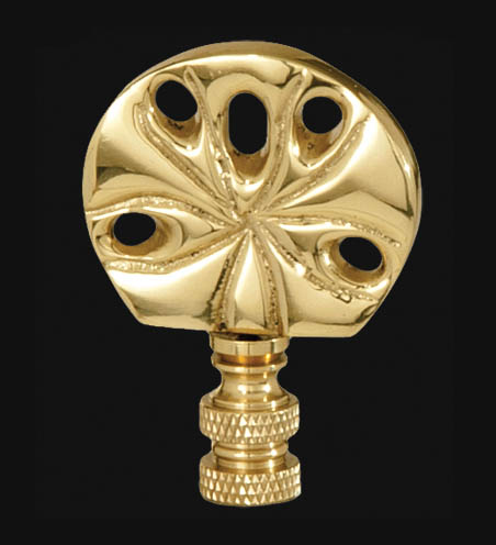 2-1/2" Tall Sand Dollar Style Lamp Finial 1/4-27 Tap (11067)