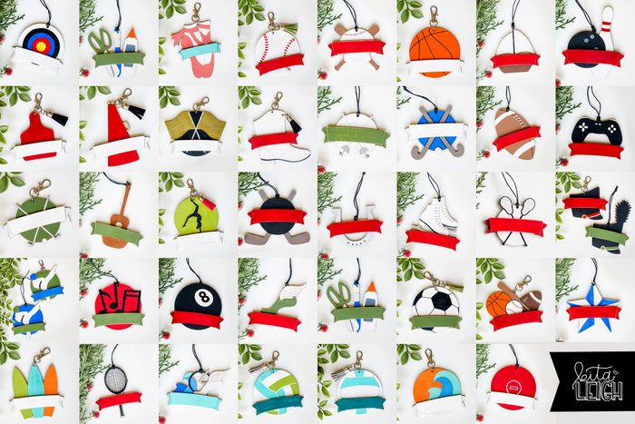 39 Laser Bag Tag Cut File Bundle | Christmas Ornament SVG