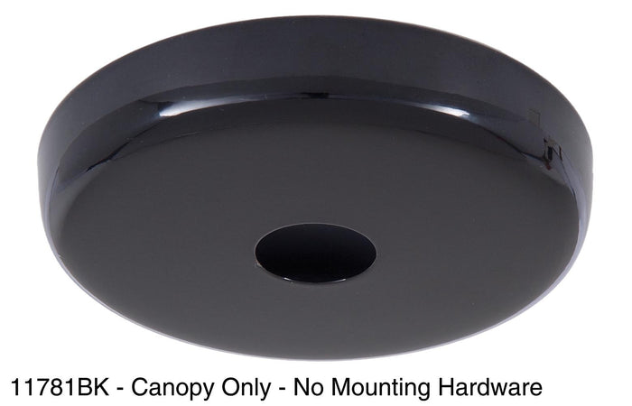 5" Diam. Black Finish Plain Rounded Canopy and Canopy Kits (11850BK)