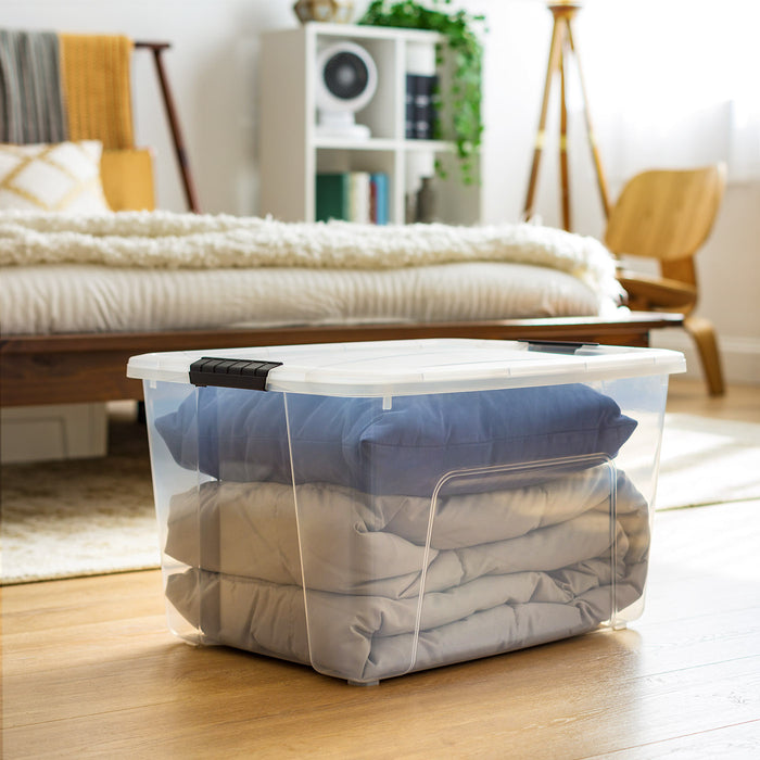 60 Qt. (15 Gal.) Clear Latch Box, Stackable Plastic Storage Bins with Lids, Set of 4 - IRIS USA, Inc.