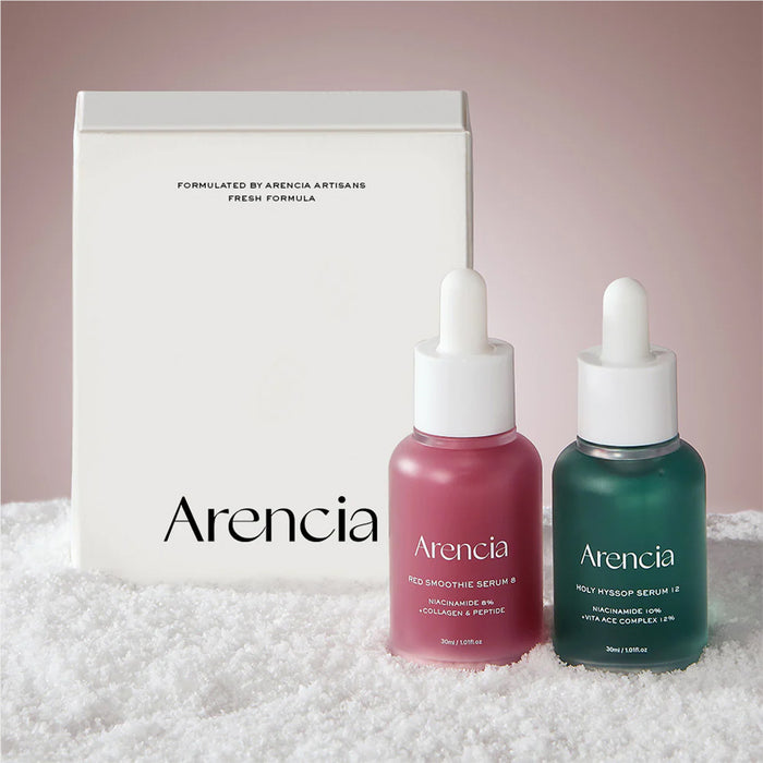 Arencia Serum Gift Set Holy Hyssop & Red Smoothie nourishing skincare duo set for radiant skin