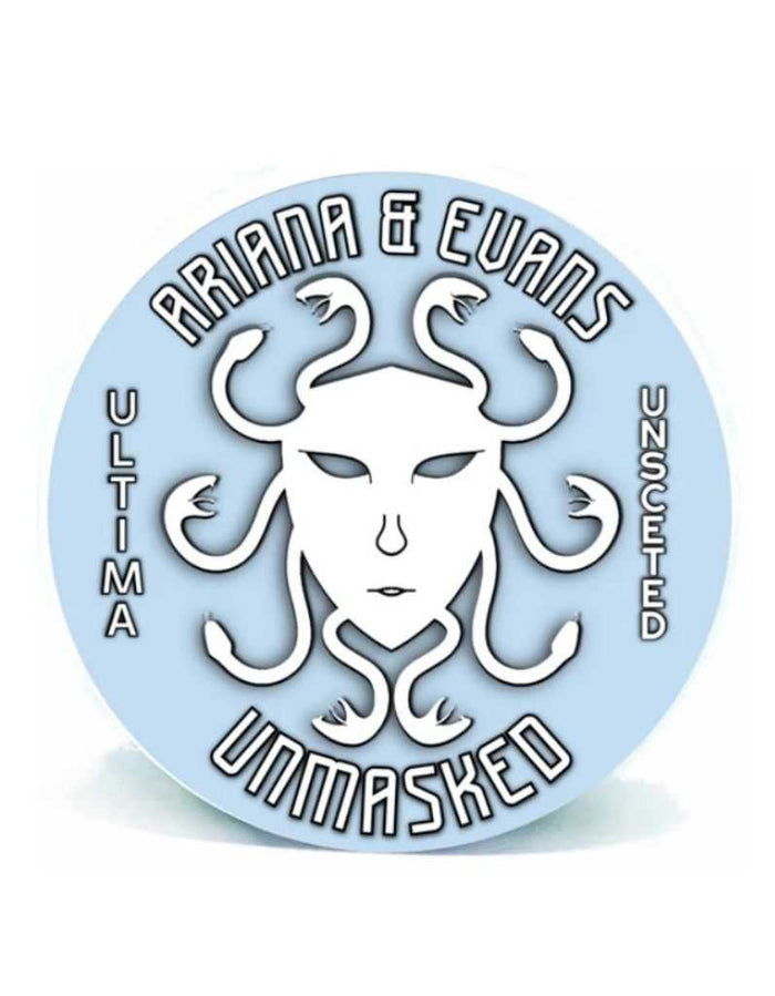 Ariana & Evans Unmasked Shaving Soap logo with octopus and face design