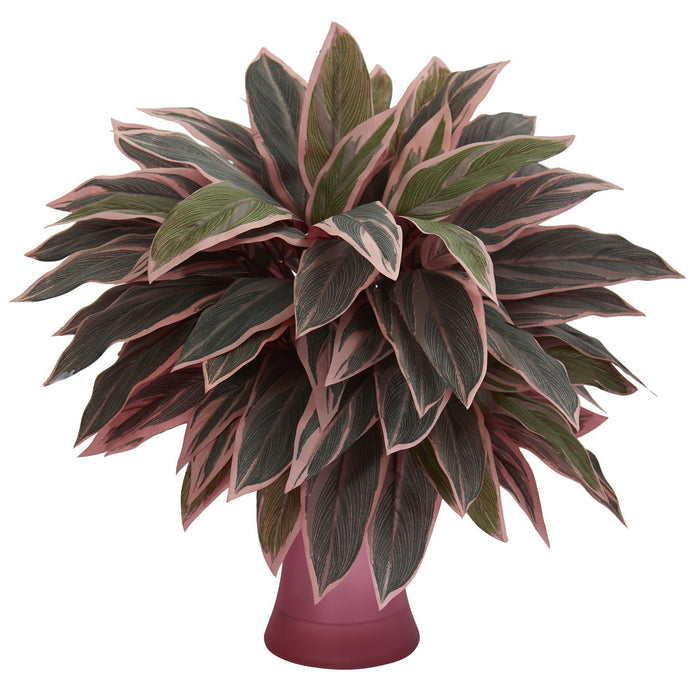 Caladium Artificial Plant in Rose Vase