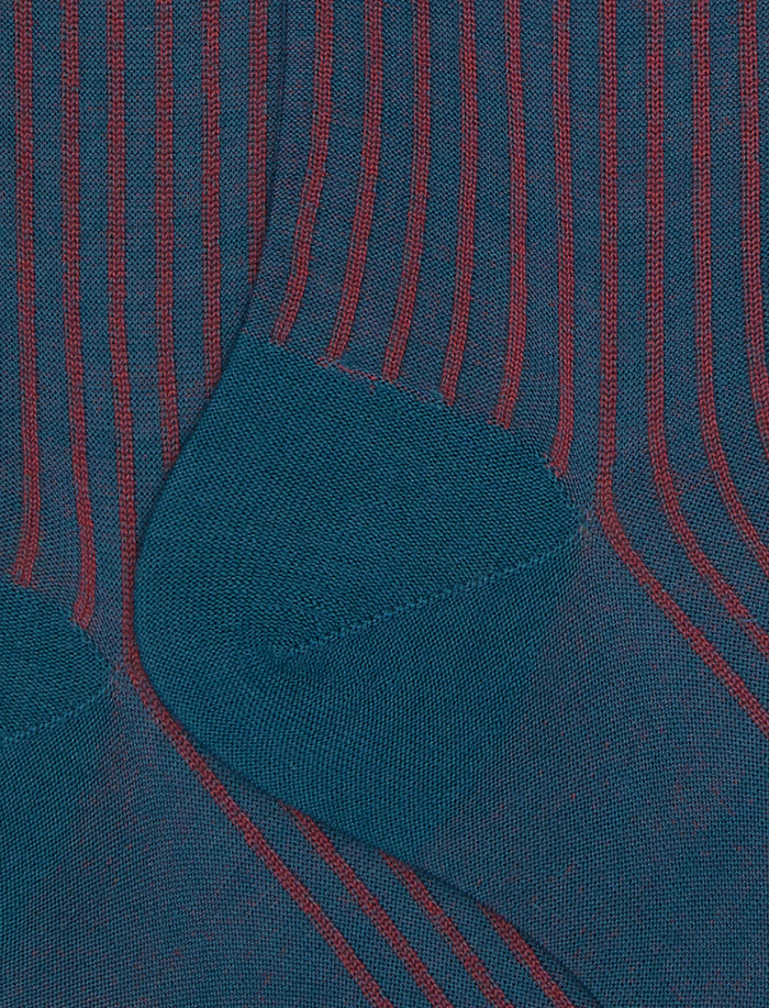 Calze lunghe uomo lana e cotone verde twin rib - Gallo 1927 - Official Online Shop