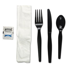CUTLERY KIT/ Heavyweight Black with Salt and Pepper, 250/cs