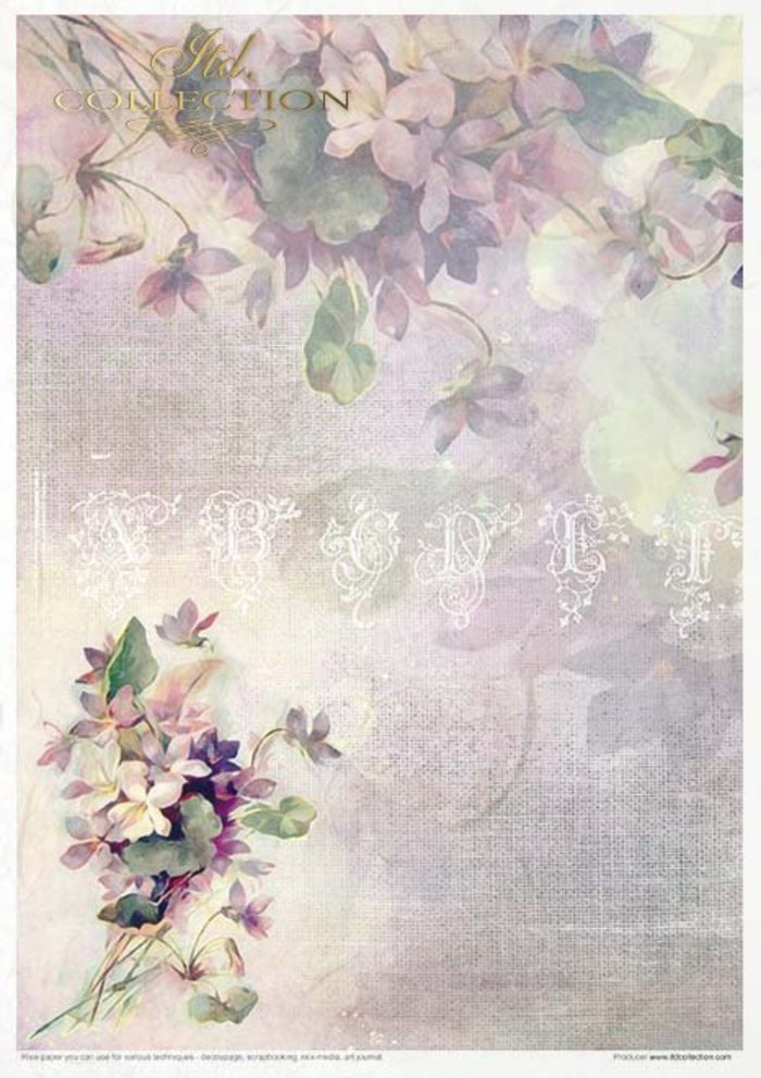 Flower Post Violet Rice Paper by ITD Collection, RP035, Pack of 11 Page 6