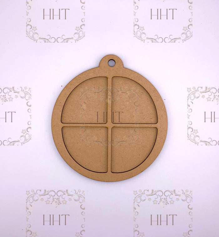 Handcrafted Holiday Traditions MDF Round Window Pane Ornament Base, 0033
