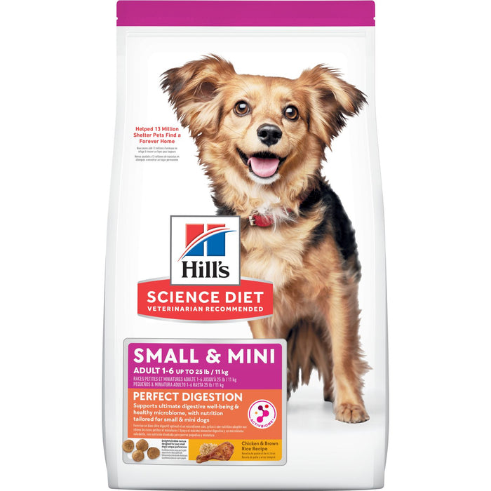 Hill's Science Diet Adult Perfect Digestion Small & Mini Chicken & Brown Rice Recipe Dog Food 3.5lb