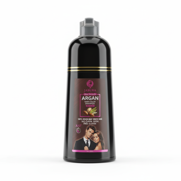 Jabura - Argan Oil - Hair Color Shampoo - Dark Brown - Bottle 420ml