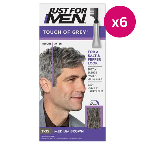 Just For Men Touch of Grey Med Brown T-35 x 6