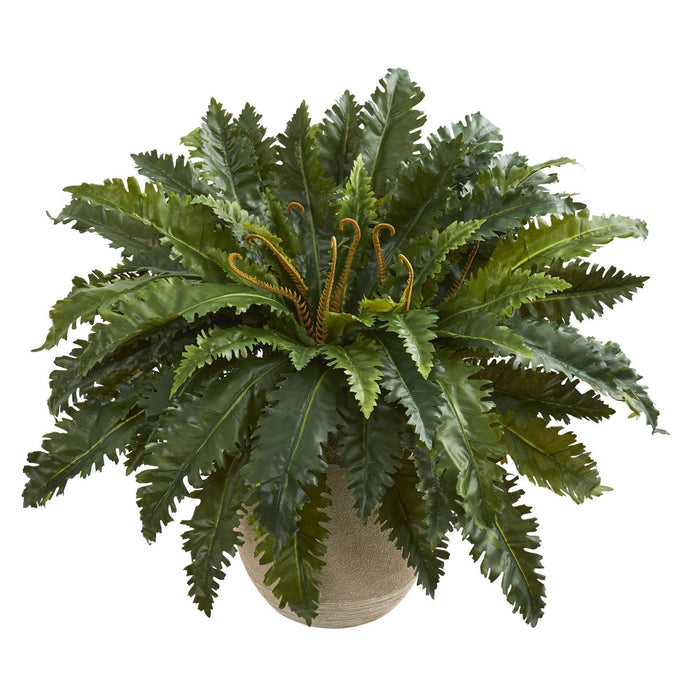 Marginatum Artificial Plant in Sand Colored Planter