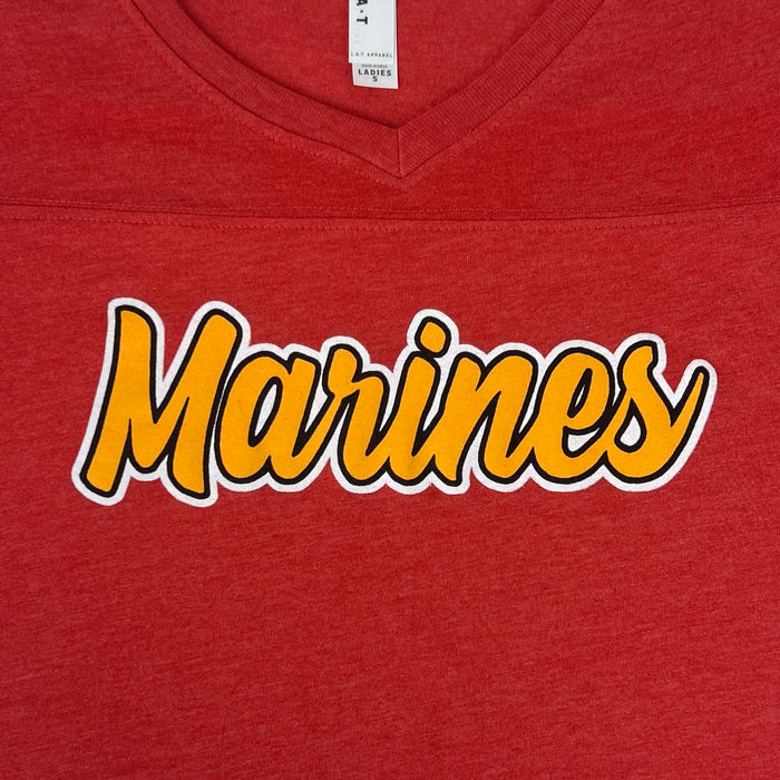 Marines Ladies Script T-Shirt (Red)