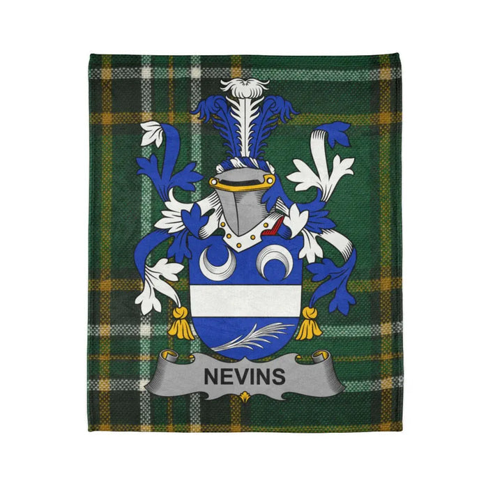 Nevins Family Crest Tartan Design Blanket