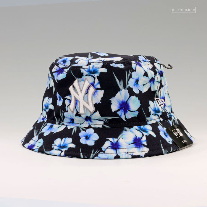 NEW YORK YANKEES JET BLACK ICY FLORAL ALL OVER SUBLIMATED NEW ERA BUCKET HAT