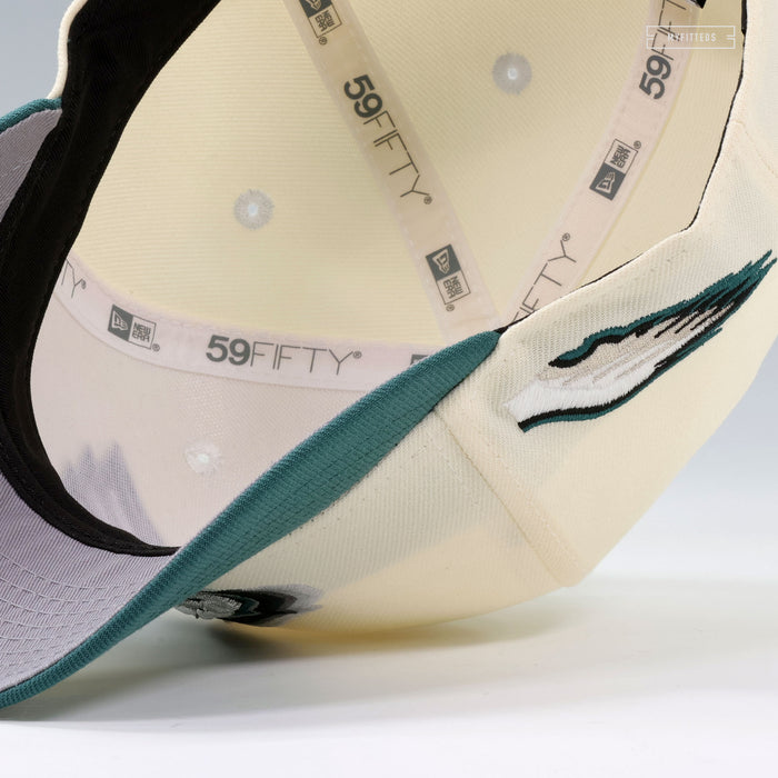PHILADELPHIA EAGLES CASCADING OFF WHITE BY IBEDADOC NEW ERA FITTED CAP