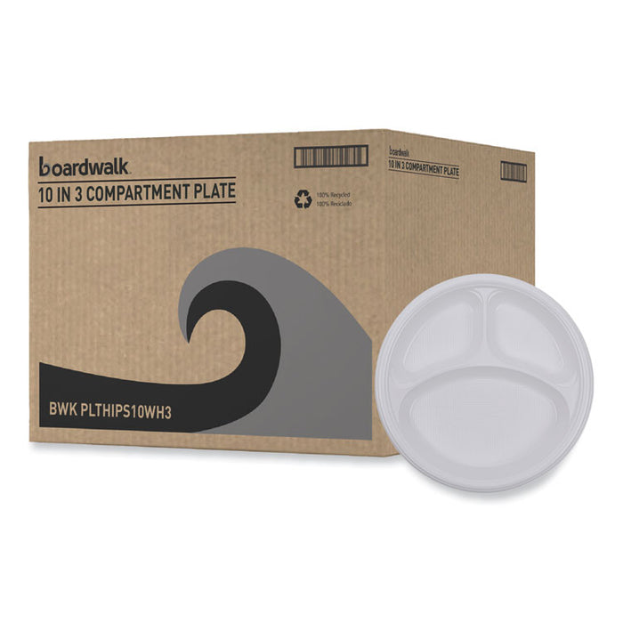 PLATE/ Plastic 10 inch Three Compartment, 500/case-Food Service