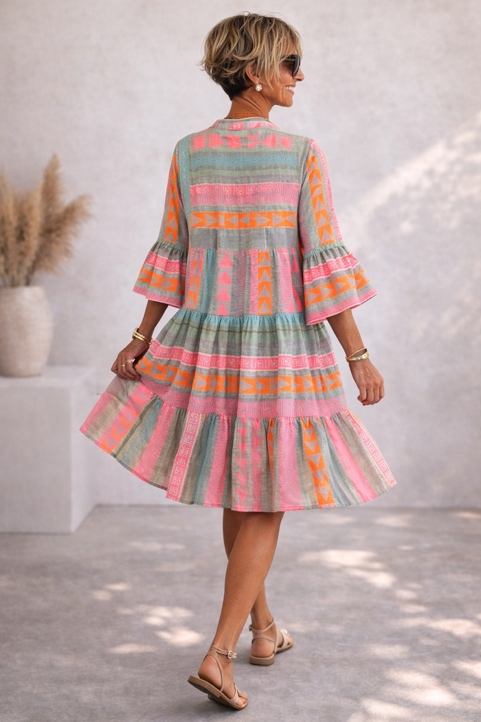 Prisca - Patterned Flowing Midi Dress