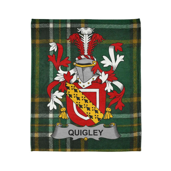 Quigley Family Crest Tartan Pattern Blanket