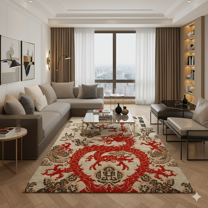 Royal Emblem Dragon Area Rug