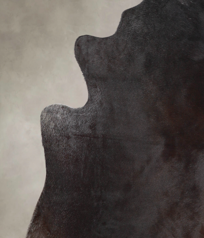 Solid Black Cowhide Rug #A25151