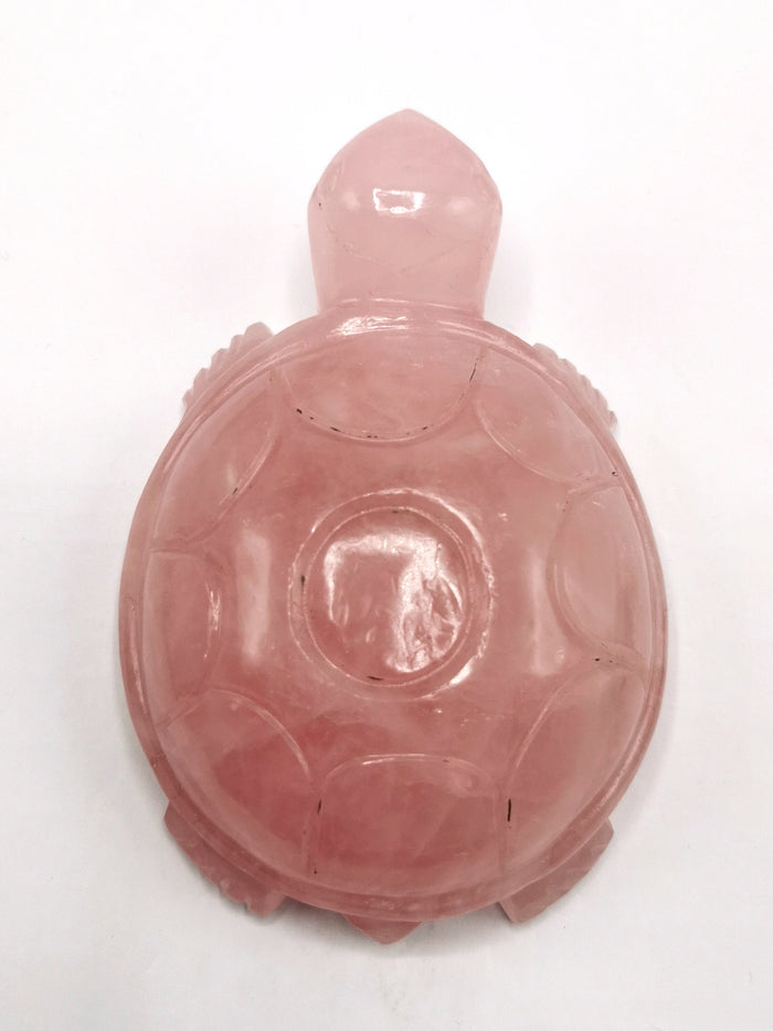 Tortoise carving in natural rose quartz stone - reiki/chakra/healing/crystal - 5 inch and 510 gm (1.12 lb) animal - Shwasam