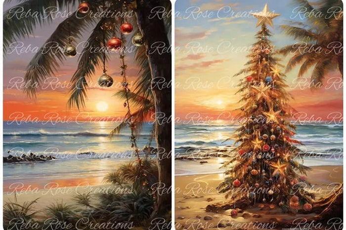 Tropical Christmas Rice Paper by Reba Rose Creations