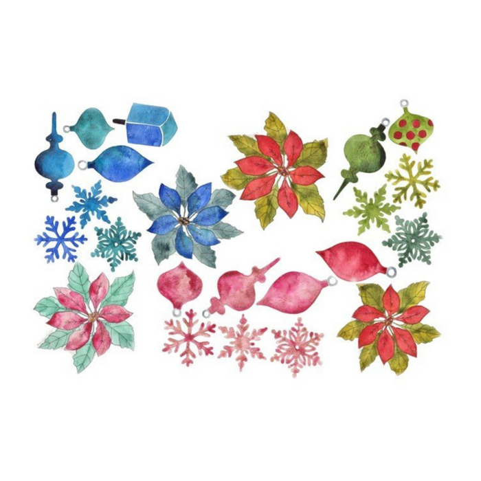 Watercolor Christmas Decoupage Paper by Roycycled Treasures with Lexi Grenzer Art