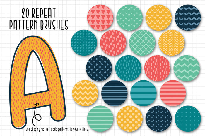 122 Procreate Brushes | Alphabet Creator Tool Kit