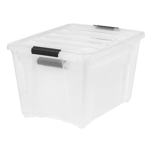 IRIS USA 2021 Edition 19, 32, and 53 Quart Stack & Pull™ Box, Clear with Black Handles, Nestable and Stackable - IRIS USA, Inc.