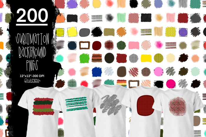 200 Background Elements for Sublimation/Print Backgrounds