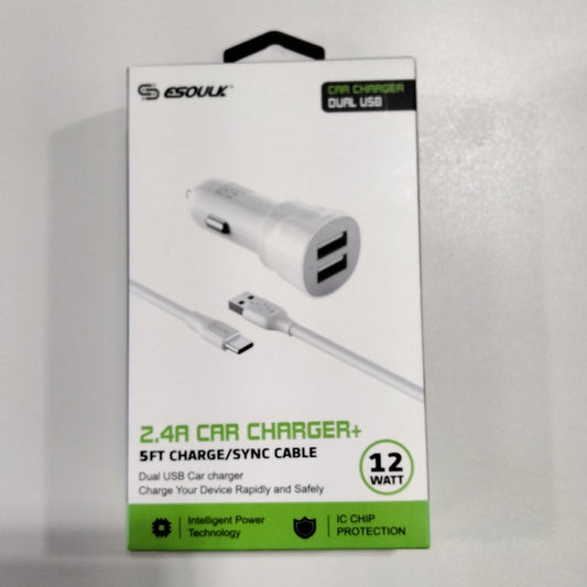 2.4A CAR CHARGER 5FT CHARGE / SYNC CABLE