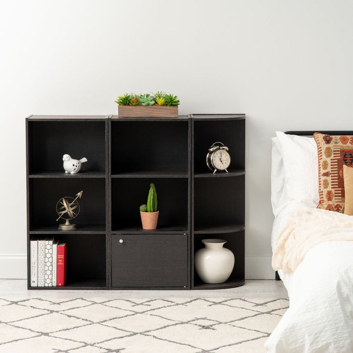 3-Tier Corner Curved Shelf Organizer, Black - IRIS USA, Inc.