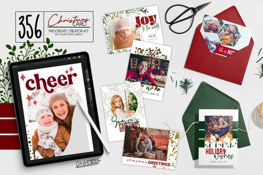 356 Procreate Brushes | Christmas Card Creator Kit