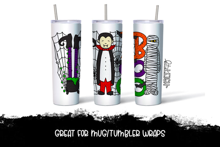37 Halloween Clipart Elements for Sublimation/Print Backgrounds