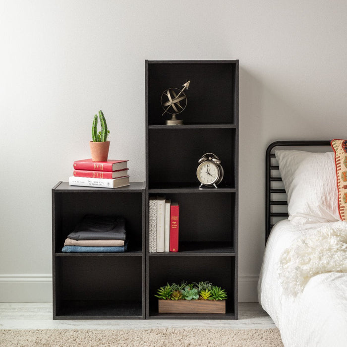 4-Tier Wood Storage Shelf, Black - IRIS USA, Inc.