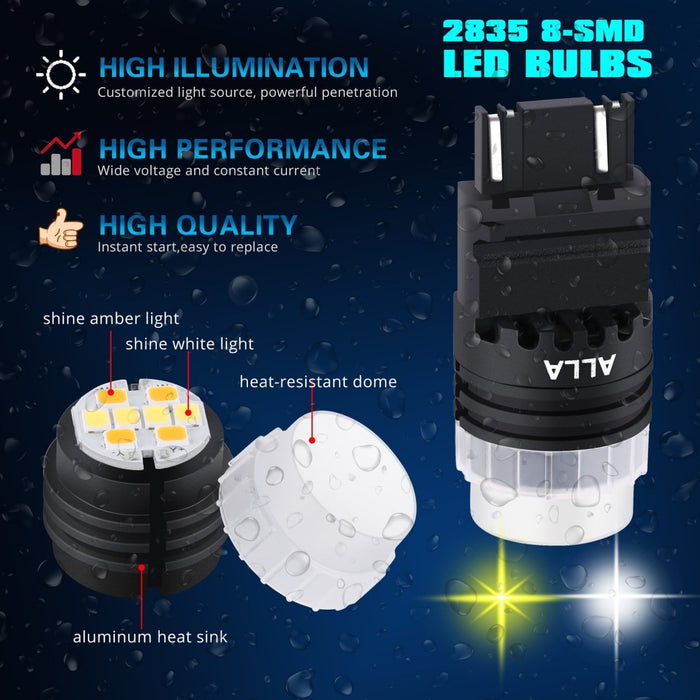 4257 4257NA LED Switchback Bulbs Turn Signal Lights, White/Yellow -Alla Lighting