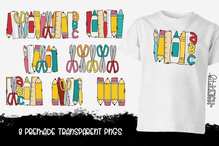 45 School Clipart Elements for Sublimation/Print Backgrounds
