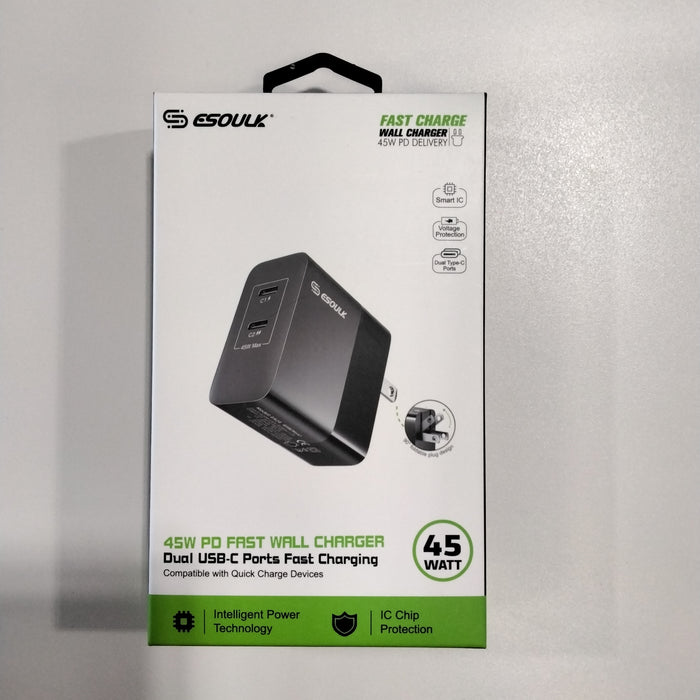 45W BLACK PD FAST WALL CHARGER