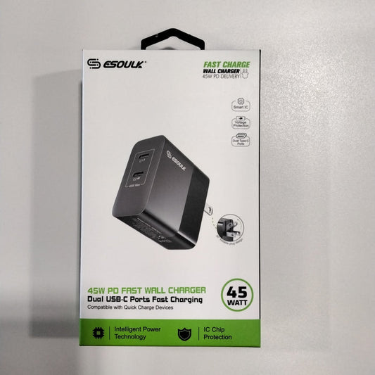 45W BLACK PD FAST WALL CHARGER