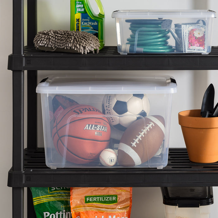60 Qt. (15 Gal.) Clear Latch Box, Stackable Plastic Storage Bins with Lids, Set of 4 - IRIS USA, Inc.