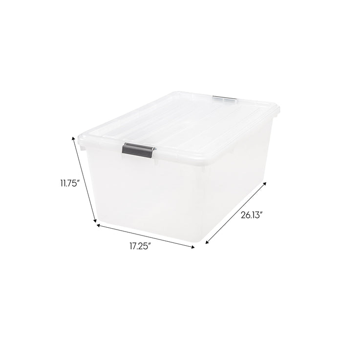 68 Quart Buckle Down Storage Box, 5 Pack, Clear - IRIS USA, Inc.