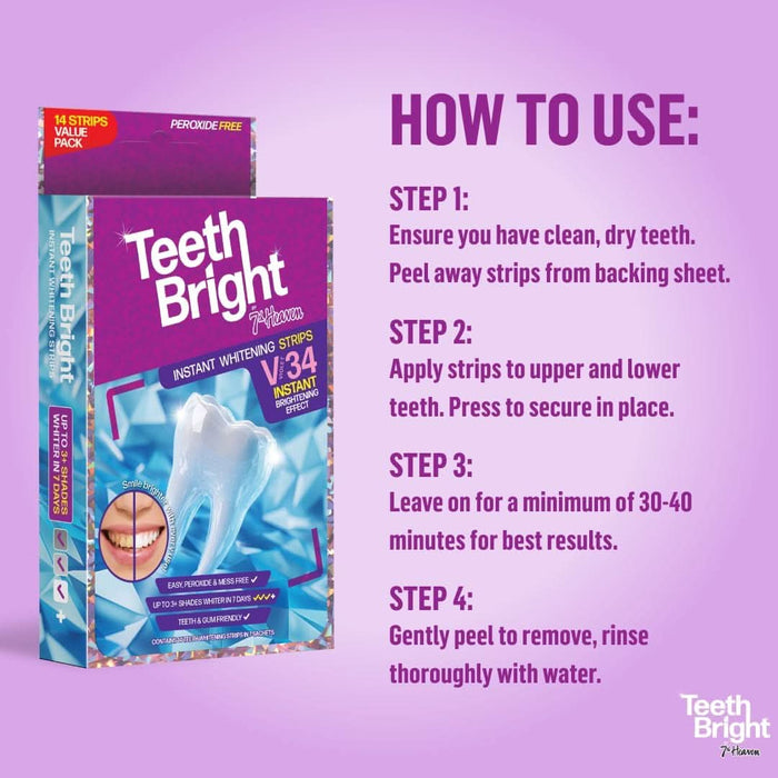 7th Heaven Teeth Bright Whitening Strips 14s