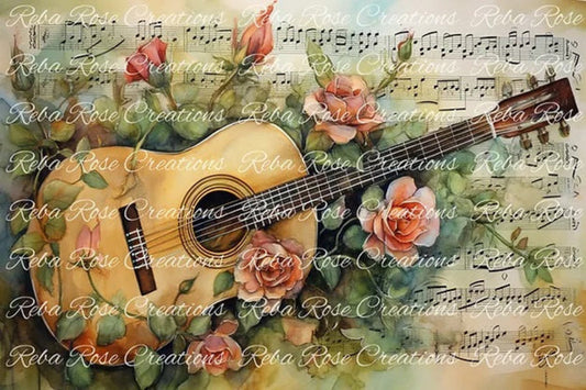 A Country Song Rice Paper by Reba Rose Creations