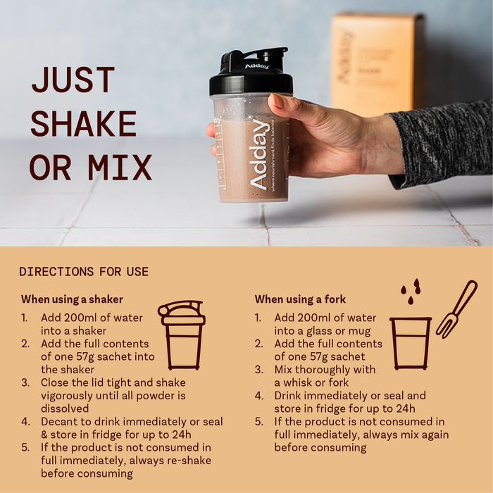 Adday Chocolate & Caramel Flavoured Shake 7 Sachets