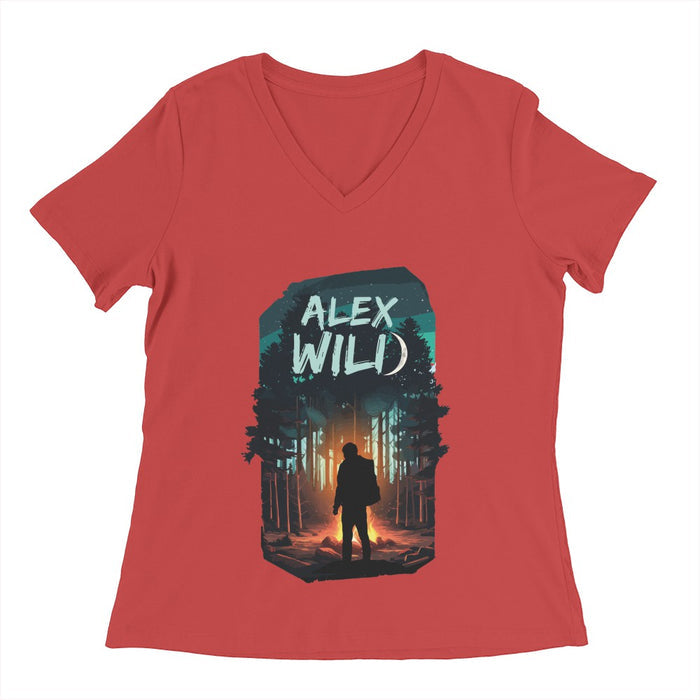 Alex Wild YouTube Ladies Jersey Short Sleeve V-Neck Tee