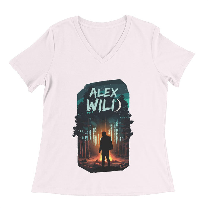 Alex Wild YouTube Ladies Jersey Short Sleeve V-Neck Tee