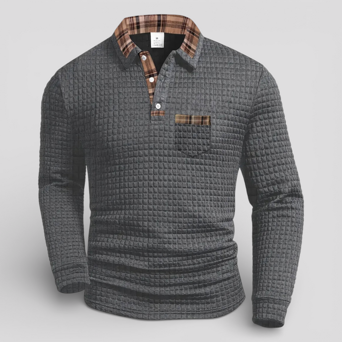 ALOISIO - Men’s Textured Knit Long Sleeve Sweater