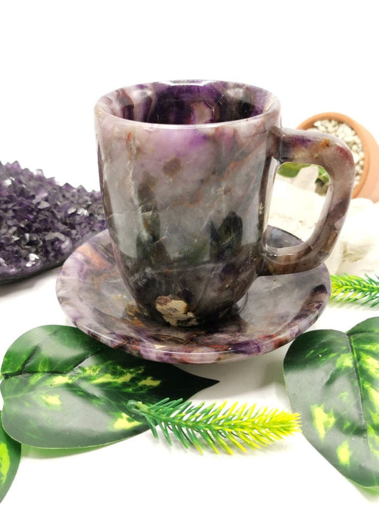 Amazing Amethyst Tea Cup & Saucer - ONLY 1 Cup and 1 Saucer - Shwasam