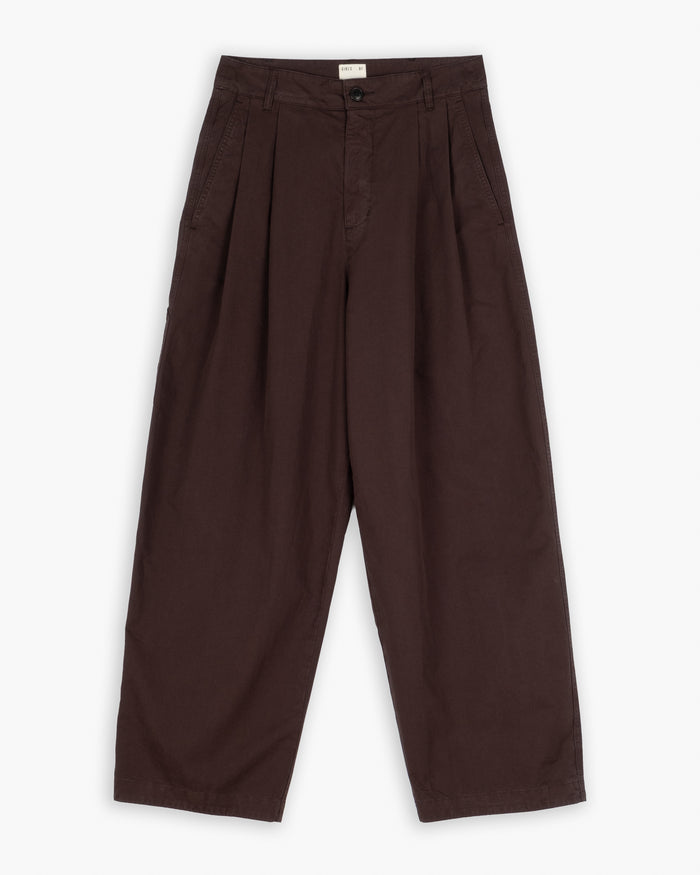 Ambassador Pants Crispy Cotton Coffee Brown