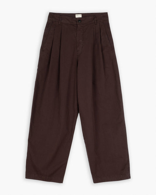 Ambassador Pants Crispy Cotton Coffee Brown